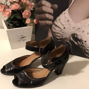 Elegant Black Peep-Toe Heels